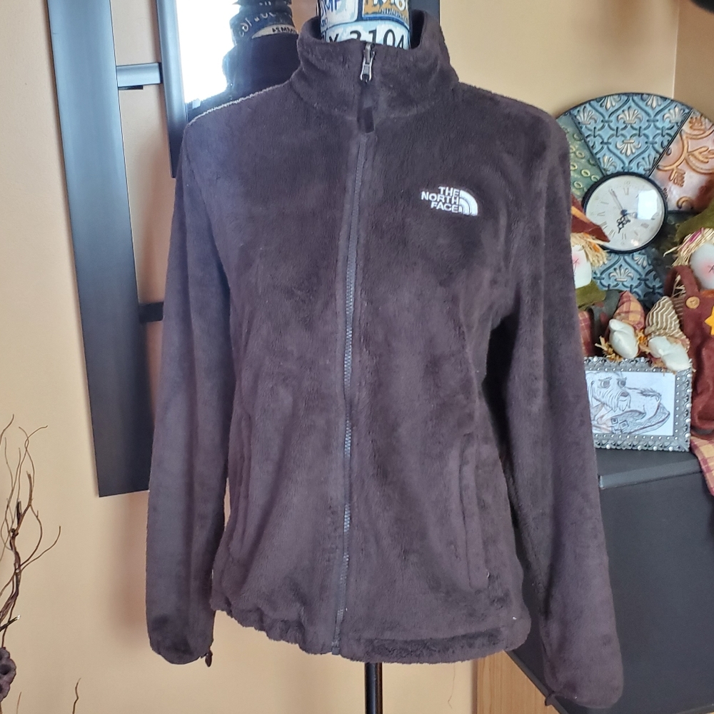 NORTH FACE BROWN FURRY FULL ZIP JACKET - Picture 11 of 16